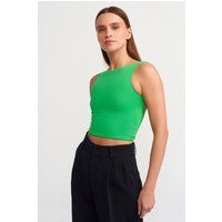 Elegantes Jersey-Crop-Top mit Stehkragen