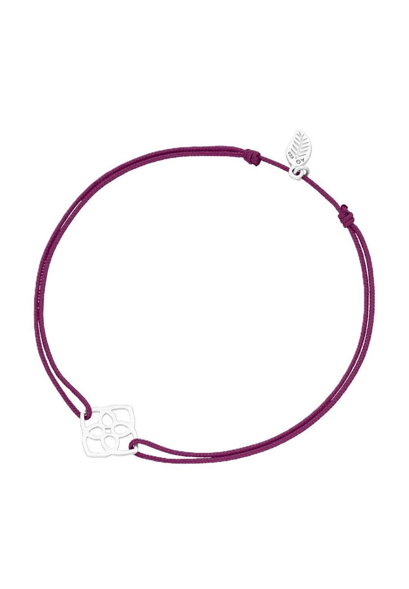 Zartes Kordelarmband mit Blumenanhänger