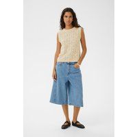 Strickweste mit geometrischem Lochmuster