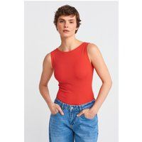 Ärmelloses Slim-Fit Top mit U-Boot-Ausschnitt