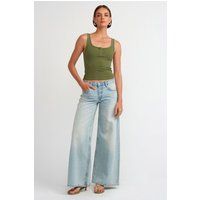 Schmal geschnittenes Henley-Tanktop