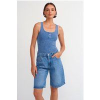 Schmal geschnittenes Ripp-Henley-Tanktop