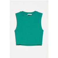Minimalistisches ärmelloses Baumwoll-Crop-Top