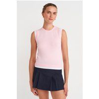 Ärmelloses Stricktop mit Kontrastkanten