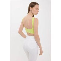 Crop-Top mit Stehkragen und Rückenausschnitt