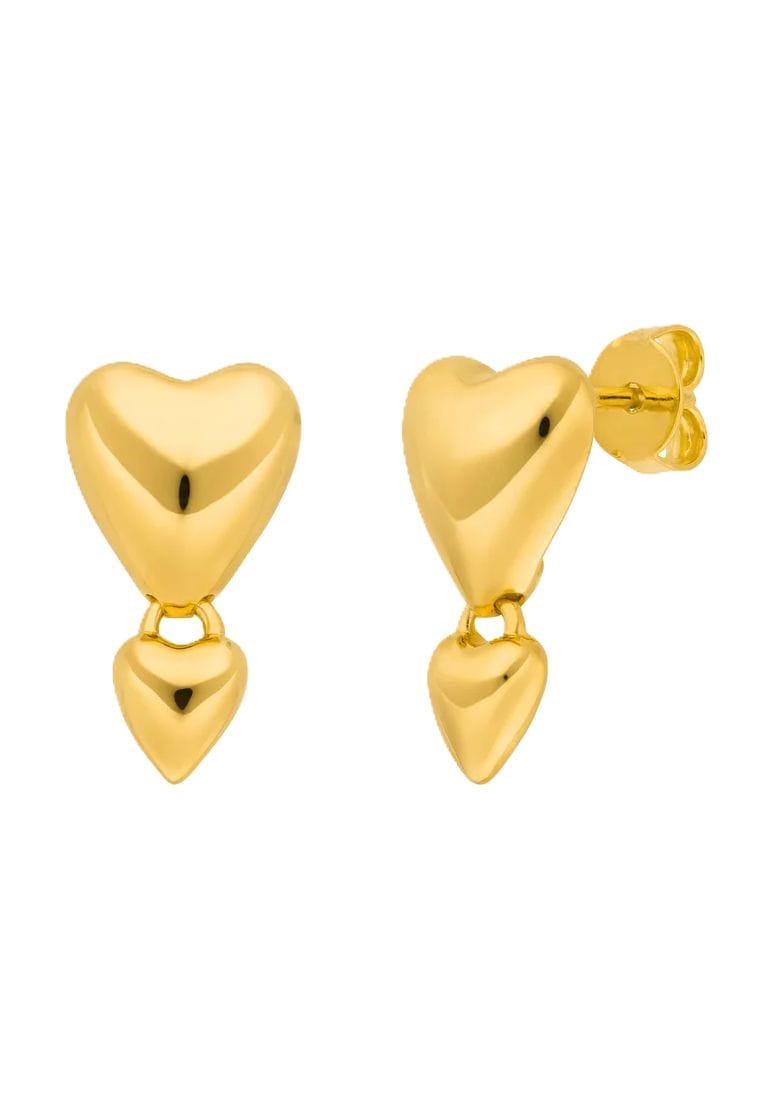 Doppelherz-Ohrstecker mit Anhänger