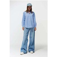 Gestreiftes Oversize-Hemd aus Popeline