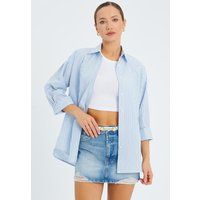 Gestreiftes Oversize-Popelinehemd