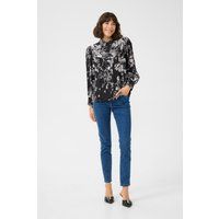 Langarmhemd mit gemaltem Blumenmuster