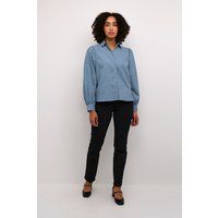 Cord-Bluse mit Puffärmeln