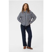 Gestreiftes Boxy-Langarmhemd