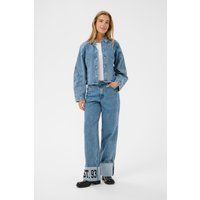 Kurz geschnittene Denimjacke in Kastenform