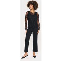 Transparente Bluse aus floraler Spitze