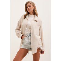Locker geschnittenes Leinenmischung-Overshirt