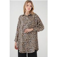Locker geschnittenes Leopardenmuster-Hemd