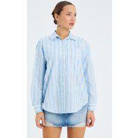Oversize Popeline-Hemd mit Streifen