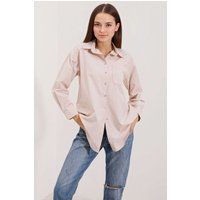 Oversized gestreiftes Popeline-Hemd