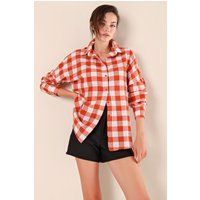 Oversized-Hemd mit Vichy-Karo