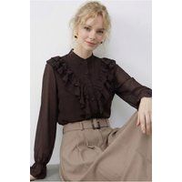 Elegante Chiffonbluse mit Rüschen