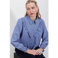 Bluse mit V-Rüschendetail