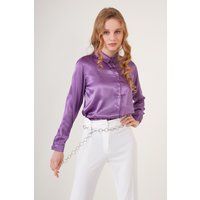 Elegantes Satin-Langarmhemd
