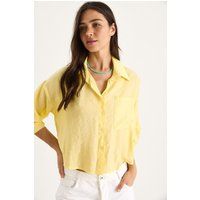 Strukturierte Crop-Bluse mit Tasche
