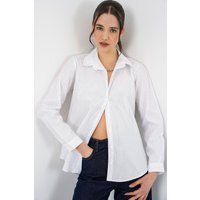 Übergroßes gestreiftes Button-Up Hemd