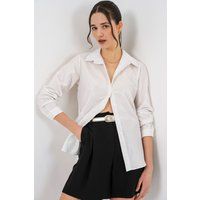 Oversized Gestreiftes Button-Up Hemd