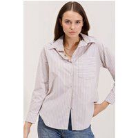 Gestreiftes Oversized Popeline-Hemd