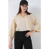 Gestreiftes Oversized Cropped-Hemd