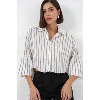 Gestreiftes Oversized Cropped-Hemd