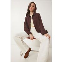 Strukturierte Oversized-Bluse mit Knöpfen