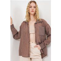 Gestreiftes Oversize Button-Down Hemd