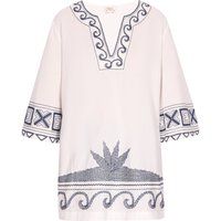 Bestickte Boho-Tunika mit Schlitz-Ausschnitt