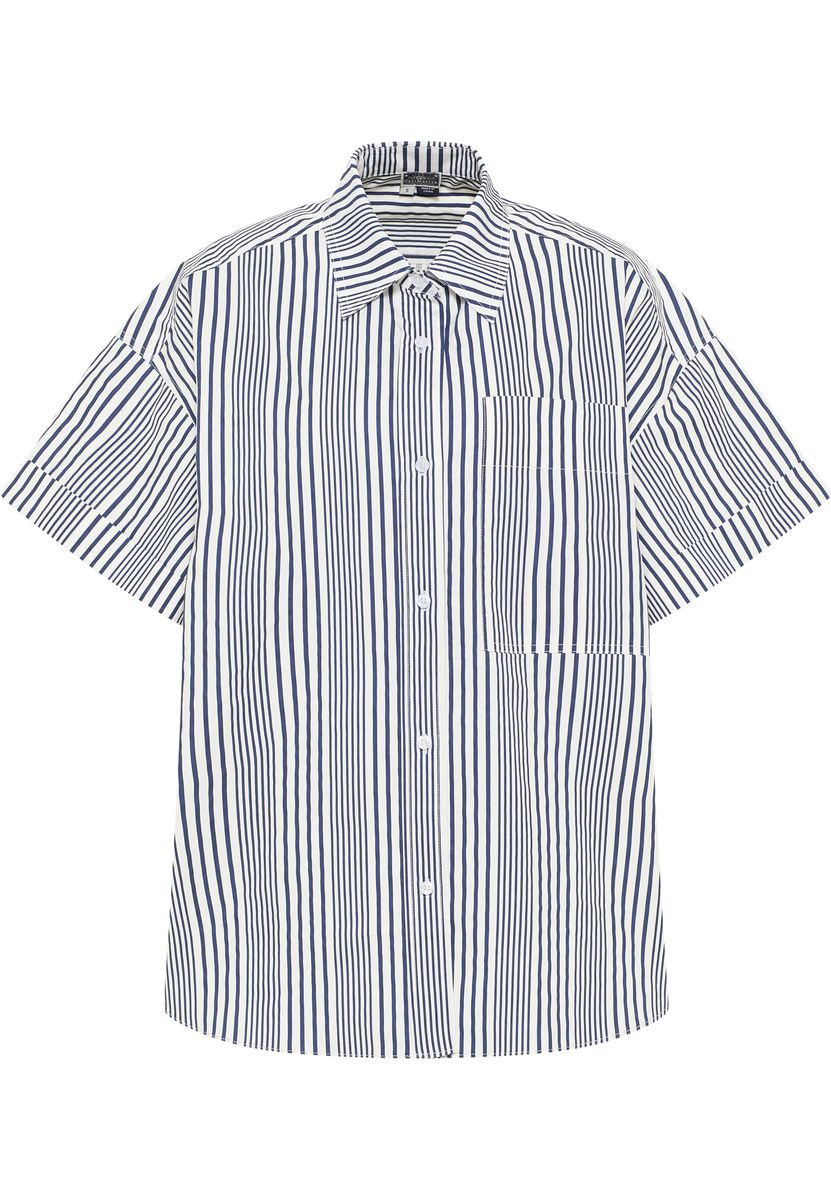 Gestreifte Kurzarm-Oversize-Bluse