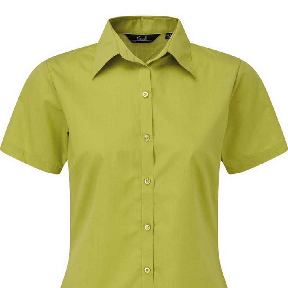 Taillierte Kurzarm-Popeline-Bluse