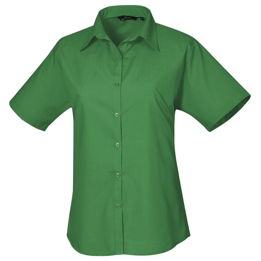 Kurzarm-Bluse aus Popeline