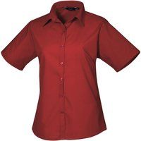 Taillierte Kurzarm-Popeline-Bluse
