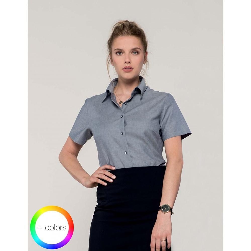 Kurzärmelige Easy-Care Oxford-Bluse