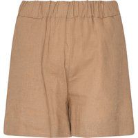 Lockere Leinenmischung Shorts mit Gummizug