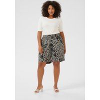 Shorts mit Animal-Print-Leinenmix