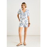 Strukturierte Sommer-Shorts mit Blumenmuster