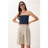 Maßgeschneiderte Bermuda-Shorts mit Falten