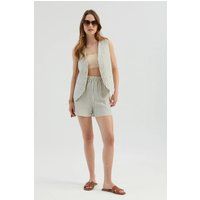 Gestreifte High-Waist-Shorts mit Gummizug