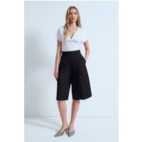 Hochtaillierte Culotte-Shorts mit weitem Bein