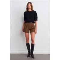 Maßgeschneiderte Crepe-Shorts mit hoher Taille