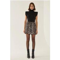 Hochtaillierte Mini-Shorts mit Leopardenmuster
