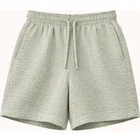 Hochtaillierte strukturierte Baumwollshorts