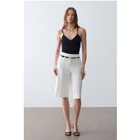 Hochtaillierte Maßgeschneiderte Krepp-Bermudas