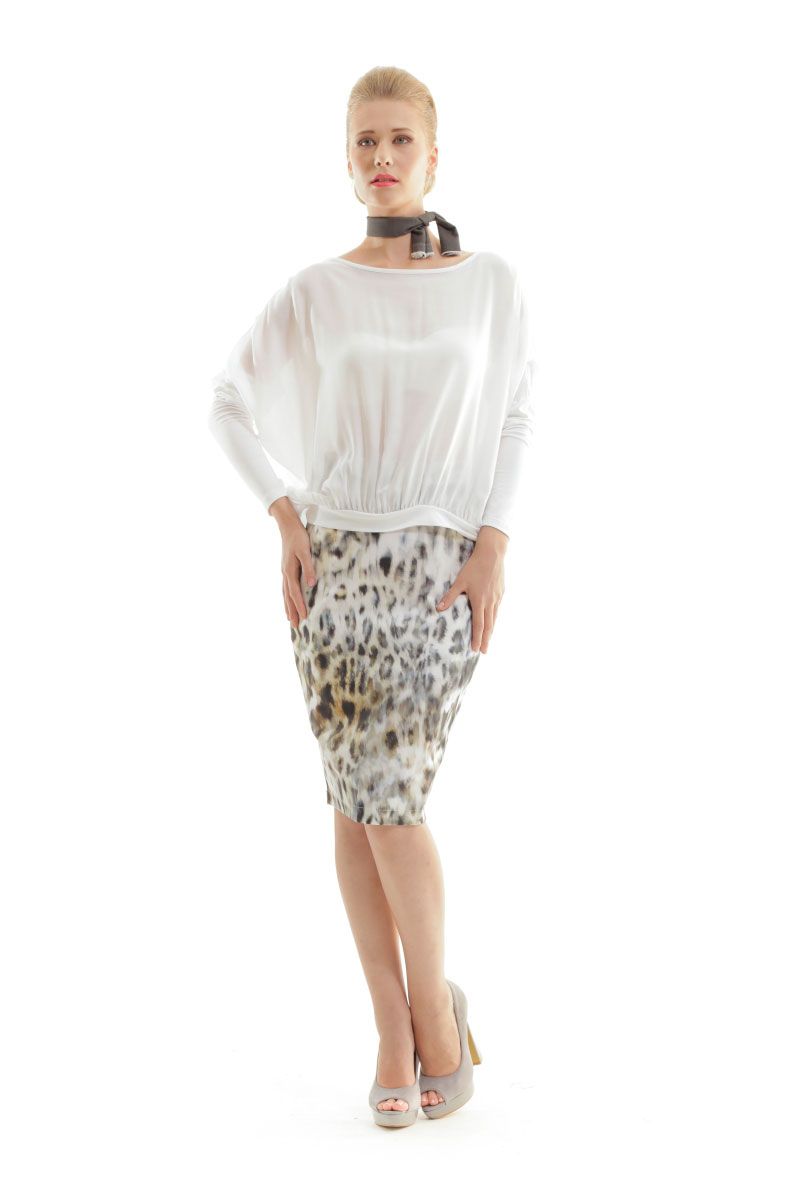 Eleganter Bleistiftrock mit Tierprint